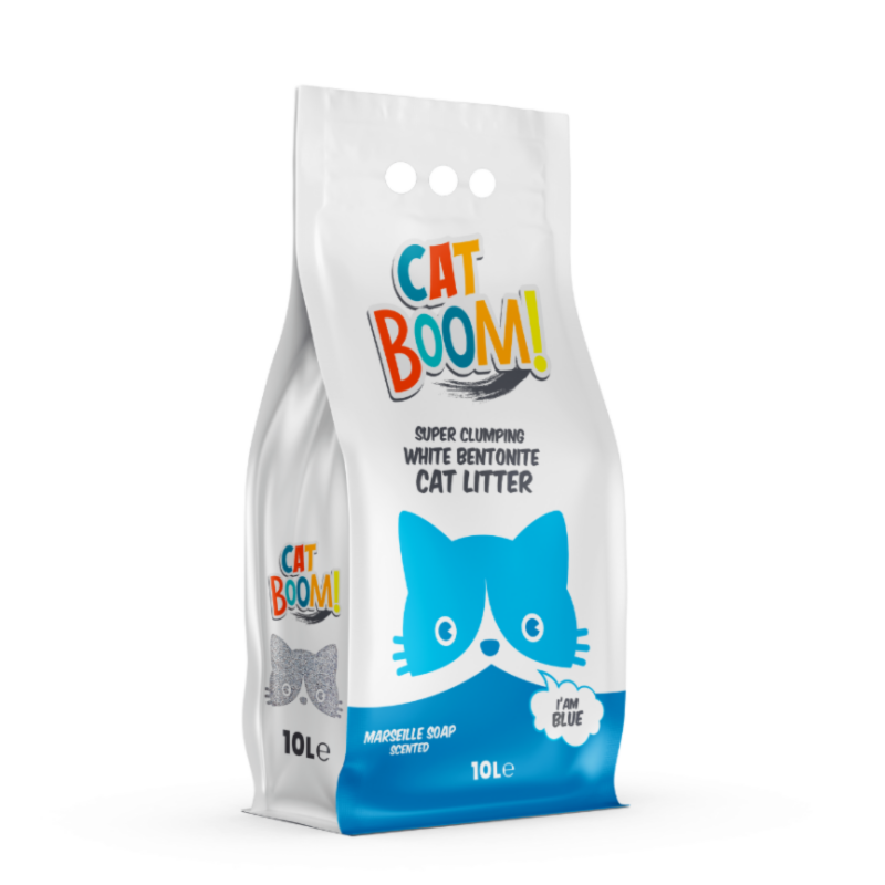 Litière pour chat au savon de marseille parfumé 10L Cat Boom!