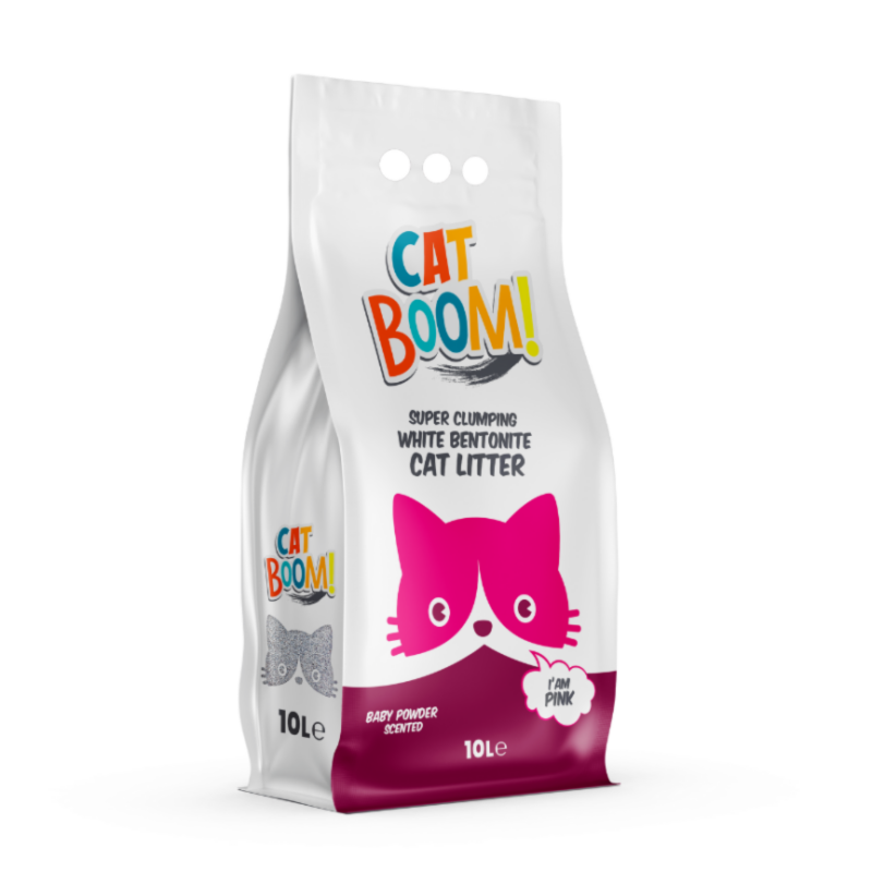 Litière pour chat au spoudre pour bébé parfumée 10L Cat Boom!