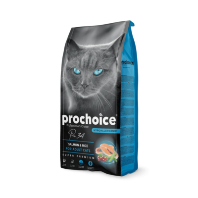 Croquettes pour chat au Saumon et riz 2kg Prochoice